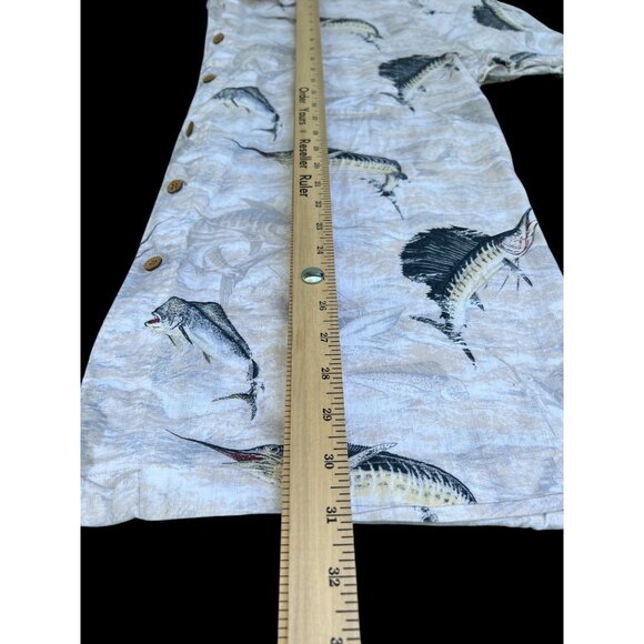 Reel Legends XL Mens Fishing Print Button-Down Shirt  Lightweight 100% Cotton  B - Picture 3 of 9